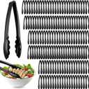 Tessco for you 150 Pcs Plastic Tongs for Serving Bulk, 9 Inch Plastic Disposable Serving Tongs, Heavy Duty Salad Tong for Kitchen, Buffet, BBQ, Events & Catering (Black)