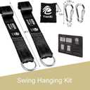 Tree Swing Hanging Strap Kit - 5ft Outdoor Suspension Straps with Stainless Carabiners, 2200lbs Capacity for Baby, Garden, Toddler Swing in Black