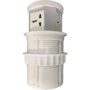 Pop Up Electrical Plug Socket with 3 Universal Sockets, Wireless Charging and B+Type-c Charger Ports for Home Office Kitchen Worktops Desktop,White