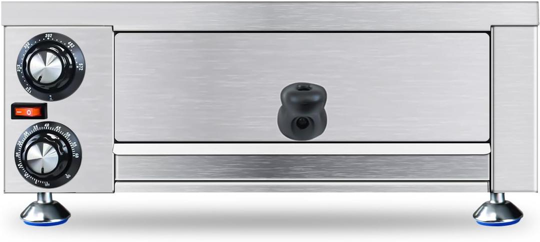 KOOTEN Electric Countertop Pizza Oven Indoor,12" Commercial Pizza Maker Machine,Stainless Steel Pizza Cooker for home Restaurant
