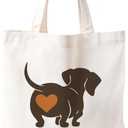 Funny Dachshund Gifts Canvas Tote Bag for Women, Dog Tote Bag, Dachshund Gifts for Dachshund Lover, Dog Gift Bag Reusable Grocery Shopping bags Beach Bag