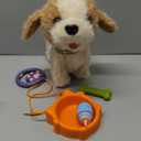 OR OR TU Walking Barking Toy Dog with Remote Control Leash, Plush Puppy Electronic Interactive Toys for Kids, Shake Tail,Pretend Dress Up Realistic Stuffed Animal Dog Age 3 4 5 6+ Years Old Best Gift (Tan+white)