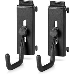 Savior Equipment Wall Rack System Heavy-Duty Steel Tactical J-Hooks for Handgun Pistol Revolver Wall Mount Hanger, Modular FirearmsGun Wall Gear Accessories Organizer, 1-Pair (Obisidian Black)