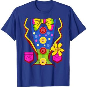 Clown Costume Circus T-Shirt (L, Navy)