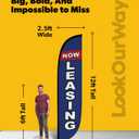 LookOurWay Feather Flag Banner - 12 Feet Tall Advertising Flags for Outside Business and Events Promotion - Swooper Flag Only - Real Estate Flags - Now Leasing Blue (10M1200306)