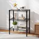 DUMOS 3-Tier Metal Wire Storage Shelves, Adjustable Standing Storage Rack Shelf, Heavy Duty Steel Shelving Unit Organizers for Kitchen Bathroom Pantry Garage, 23.3" W×13.4" D×30" H, Black