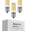 BlueStars 5W E17 LED Bulbs 8206232A Microwave Light Bulbs Kei 125V, 3000K Warm White, Fits Whirlpool Maytag Under Hood Microwaves - Replaces 1890433 8206232 AP4512653, 3 Packs