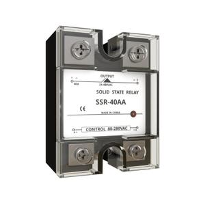 MAKERELE Solid State Relay SSR-40AA AC to AC Input 80-280VAC to Output 24-480VAC 40A Single Phase Plastic Cover