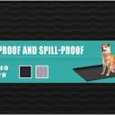 URMONA 19" x 19" Silicone Pet Feeding Mat, Dog Cat Food and Water Mat, Waterproof Raised Edge Cat Litter Box Tray, Rubber Pets Accessories, Puppy Kitty EssentialsBlack