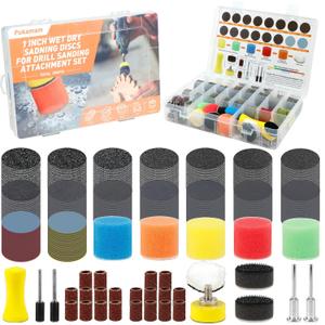 354 PCS 1 Inch Wet Dry Sanding Discs Drums Grit 60-10000 Dremel Sanding Discs Hook and Loop for Electric Rotary Tool