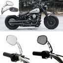 Motorcycle Mirrors Black, M8 Rearview Side Mirror, Universal Motorcycle Rearview Mirror Accessories Compatible with 1982-2023 Sportster Road King Street Glide Electra Dyna Softail Ultra Vrod