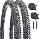 2 Pack 24"/26"x1.95" 26"x2.1" 20"x2.125" 27.5"x1.95"/2.125" Inch Bike Tire Folding Bead Replacement Tire Double Packing for Mountain Bicycle Tire with or Without Tubes and Levers
