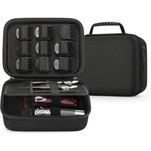 MOSLA Hard Barber Accessories Case for Hair Clippers, Mens Hair Cutting Barber Supplies Holder Organizer Storage Bag for Hair Cutting, Guard Grooming Kit (Nylon Black)