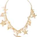 Shell Starfish Necklace Bracelet Conch Statement Chunky Necklace Mermaid Costume Jewelry Beach Jewelry for Women