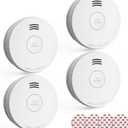 Jemay Smoke Detector with Battery Backup,Smoke Detectorwith Self-Check Function, 4 Packs