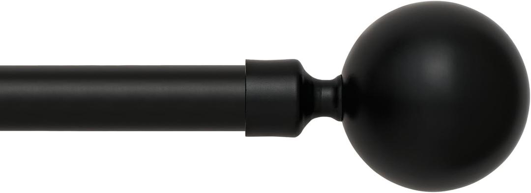 Curtain Rods for Windows 30 to 55 inches,Adjustable Window Curtain Rod,Easy Install,Black