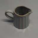 Ceramic Creamer Pitcher,17 Oz Coffee Creamer Container with Handle, Small Milk Pitcher Pourer for Sauces, Salad, Gray