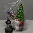 Solar Christmas Gnome Garden Decor Xmas Tree Gnome Outdoor Statue with LED Lantern - Winter Gnome Christmas Holiday Porch Patio Yard Home Decor Gifts for Mom Women, Xmas Tree Gnome