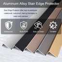 36" Metal Stair Nosing, Anti-Slip Stair Edge Protectors, Self-Adhesive Aluminum Stair Nose Guards, Stair Edge Trim for Indoor & Outdoor Stairs (Brown, 2pack)