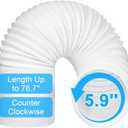 5.9 Inch Portable Air Conditioner Hose - Portable AC Hose with 79" Length Anti-Clockwise Thread, Universal AC Exhaust Hose Air Conditioner Parts Accessories