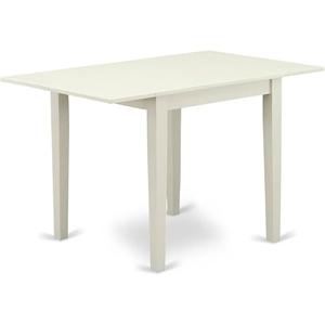 East West Furniture NDT-LWH-T Norden Mid-Century Modern Dining Table - a Rectangle Dining Table Top with Dropleaf & Stylish Legs, 30x48 Inch, Linen White