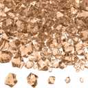 Syhood 570 Pcs 5 Sizes Amber Fake Crushed Ice Rocks Acrylic Crystal Gems Sparking Amber Plastic Diamonds Marble for Vase Fillers DIY Craft Wedding Table Scattering Room Decoration