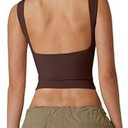 QINSEN Women's Sexy Open Back Sleeveless Crop Tank High Neck Slim Fit Cropped Tee Shirt Y2k Tops (Medium)