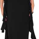 PRETTYGARDEN Women's 2025 Summer Wedding Guest Dress Sleeveless Ruffle Formal Cocktail Party Maxi Bodycon Dresses (Large, Black)