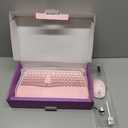 Ergonomic Wireless Keyboard Mouse, Mechanical Gaming Set with Wrist Rest & OTG & Brush Ideal for Windows PC, Home, Office and College Pink