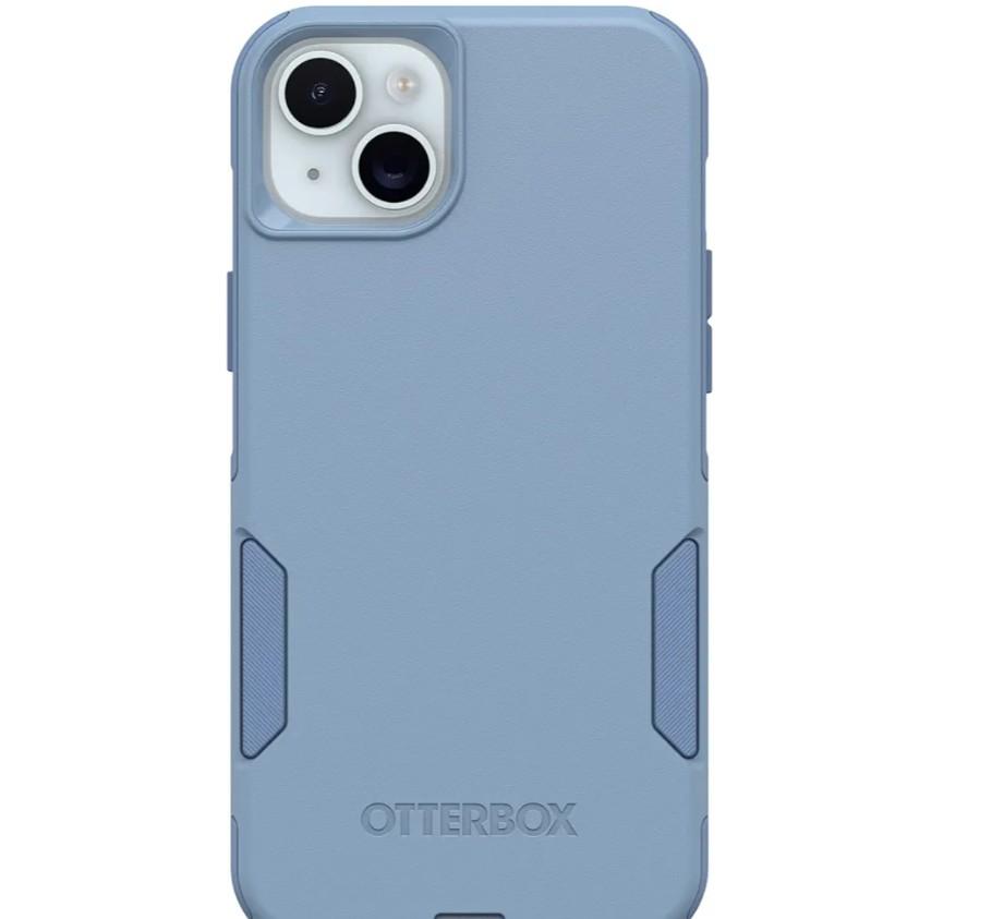 OtterBox iPhone 15 Plus and iPhone 14 Plus Commuter Series Case - Crisp Denim (Blue), Slim & Tough, Pocket-Friendly, with Port Protection