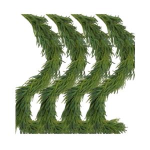 4 Pcs Artificial Norfolk Pine Garlands Christmas, 6 FT Dense Real Touch Winter Pine Garland Ornament, Green Artificial Greenery Garland for Table, Mantle, Wall, Indoor, Outdoor Christmas Decorations