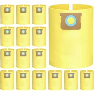 16-Pack 5-8 Gallon Bags replace for Shopvac, Type E 90661 9066133, Type H 90671 9067133.Disposable Wet Dry Vacuum Collection Bags, Yellow