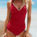 ANRABESS Womens Tankini Set,Tummy Control Two Piece Swimsuit,Perfect for Beach Vacation,Versatile Summer Bathing Suit 2026 (Red, M)