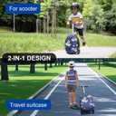 Scooter Suitcase for Kids with LED Wheels, Lightweight & Foldable Scooter Luggage for Travel, One Size