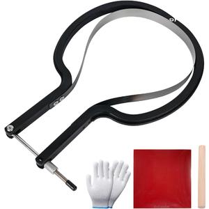 Table Tennis Rubber Cutter Kit - Adjustable Arc Bow Knife Design Fits All Racket Curves.4-Piece Set.Cutting Knife - Roller - Gloves - Table Tennis Bat Replacement Rubbers Sheet.