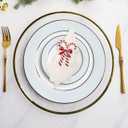 DOITOOL Christmas Napkin Ring Set of 4: Candy Cane Napkin Rings Metal Christmas Holder Holiday Ring Holders Buckle for Dinning Table Decoration