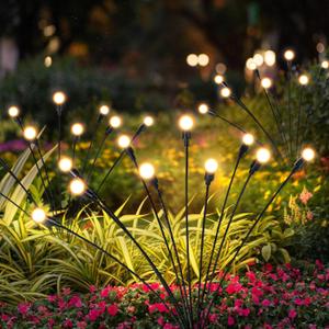 Solar Lights Outdoor Decoration, Waterproof Xmas Outdoor Lights Decor for Yard, Patio, Garden, and Front Porch, 20 LEDs Swing with The Wind (2 Pack, Warm White)