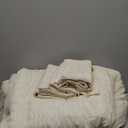 CASAAGUSTO Queen Comforter Set, 7 Pieces Beige Seersucker Bed in a Bag Queen Size Soft All Seasons, Bedding Sets with Comforter, Flat Sheet, Fitted Sheet, 2 Pillow Shams, 2 Pillowcases