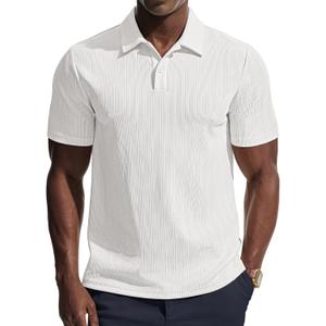 PJ PAUL JONES Mens Polo Shirts Short Sleeve Knit Polo Casaul Collared Polo Shirts Wrinkle-Free Golf Polo (XL)