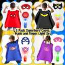 KUBUSFLY Superhero Capes for Kids, 8 Pack Halloween Costumes with Capes Masks Dress Up Set for Cosplay Party Birthday Halloween Christmas Gifts Toys for Boys Girls Kids Toddler 3+