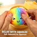 Rainbow Dumpling Squishies with Box, Colorful Mystery Squishys Dumplings Stress Relief Balls Fidget Sensory Toy,Bao Bun with Food Steamer Stretchy Desk Squeeze Toys