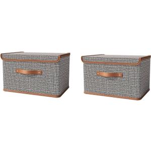 Flip Lid Storage Box, Home Clothing Storage Box, Wardrobe Storage Box, 2 Pack (Small : 58cm)