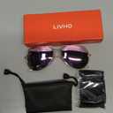livho Sunglasses for Men Women Aviator Polarized Metal Mirror UV 400 Lens Protection (Rose Gold)
