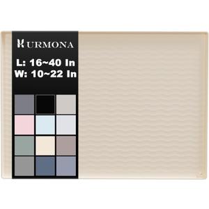 URMONA 19'' x 12'' Waterproof Silicone Under Sink Mat Cabinet and Counter Protector, Shelf Liner for Kitchen and Bathroom, Storage and Organizers, Litter Mat, Pet Cat Puppy Essentials（Light Cream）