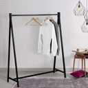 MyGift 47 Inch Modern Black Heavy Duty Metal A-Frame Wardrobe Clothing Rack, Commercial Grade Freestanding Garment Hanger for Bedroom Closet Clothes or Retail Display