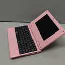 7 Inch Portable Mini Computer Laptop PC Netbook for Kids Android 12 Quad Core 32GB WiFi Built in Camera YouTube Flash Player (Pink)