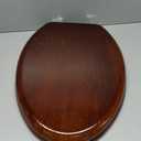 Angel Shield Durable Wood Veneer Natural Toilet Seat Metal Hinged Easy Clean Anti-scratch American Standard(Elongated,Dark Walnut)