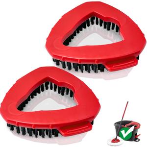 Scrub Brush, 2 Pack Spin Scrub Brush Replacement Head Compatible O Cedar Easywring 1 Tank System, Stiff Bristle Cleaning Brush for Kitchen Bathroom and Various Hard Surfaces