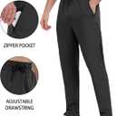 3 Pack Mens Athletic Sweatpants with Zipper Pockets,Workout Gym Joggers Pants for Men Running Jogging Pants (Black, L)