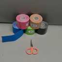 5 Rolls Kinesiology Tape, 5 Colors 2 inch x 16.4 Feet Waterproof Athletic Tape, Uncut Kinetic Tape, Elastic Muscle Tape, Sports Tape, Knee Tape for Exercise and Daily Use (Skin Colour, Light Blue, Green, Roseo, Black)